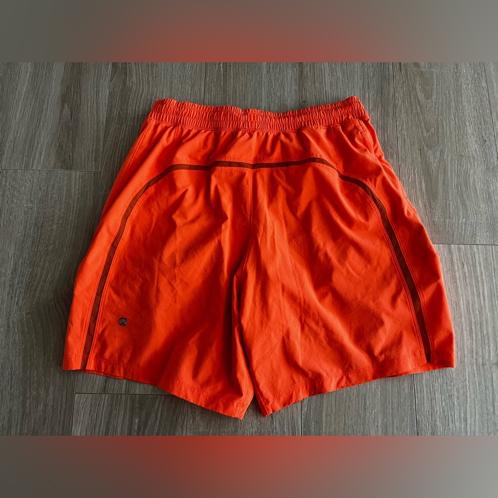 Lululemon Men’s Pace Breaker Lined Short 7" Bright Orange - Size Medium - Picture 6 of 7